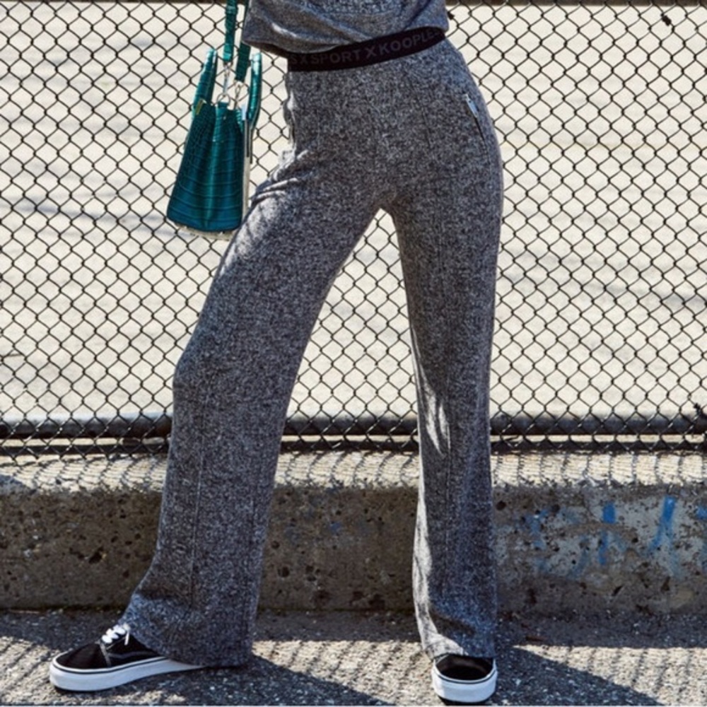 The Kooples Zipped Pocket Light Gray Flare Jogger Pants S